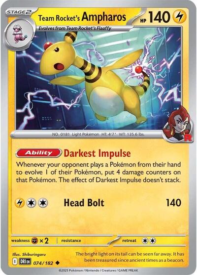 Team Rocket's Ampharos SV10: Destined Rivals (DRI) - (#074/182) Near Mint