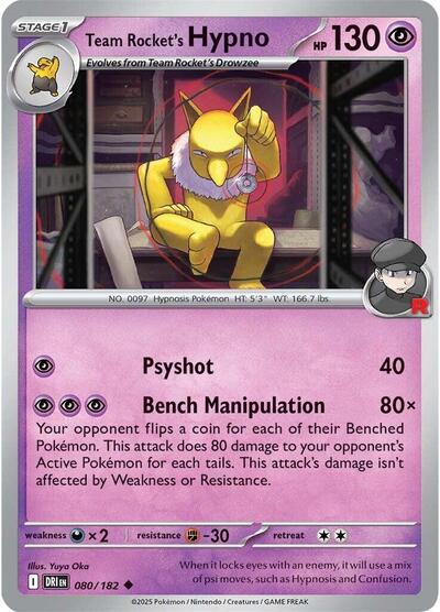 Team Rocket's Hypno SV10: Destined Rivals (DRI) - (#080/182) Near Mint
