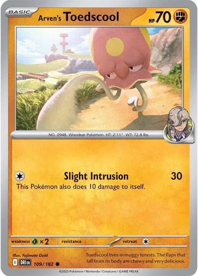 Arvens Toedscool SV10: Destined Rivals (DRI) - (#109/182) Reverse Holofoil Near Mint