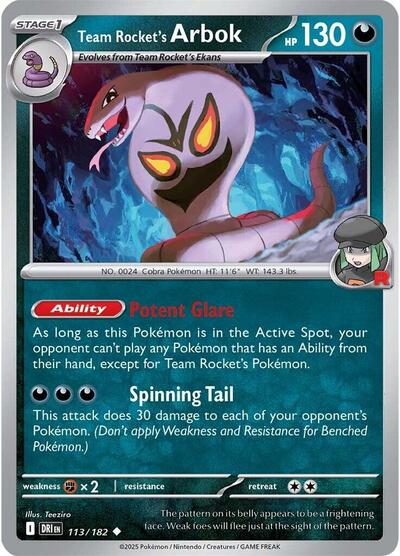 Team Rockets Arbok SV10: Destined Rivals (DRI) - (#113/182) Near Mint