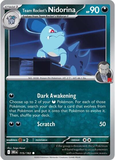 Team Rocket's Nidorina SV10: Destined Rivals (DRI) - (#115/182) Near Mint