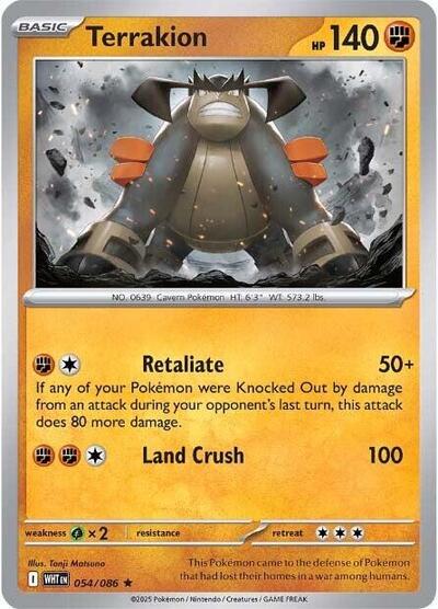 Terrakion SV: White Flare (WHT) - (#054/086) Reverse Holofoil Near Mint