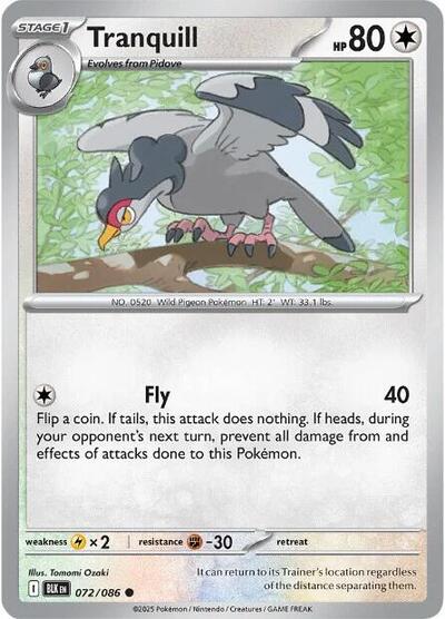 Tranquill SV: Black Bolt (BLK) - (#072/086) Near Mint