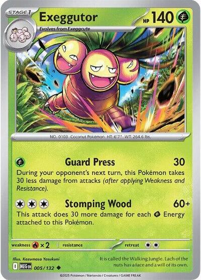 2025 Pokemon: ME01: Mega Evolution (MEG) - Exeggutor - 005/132 (#005/132, Uncommon)