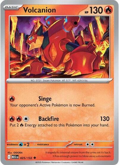 Volcanion ME01: Mega Evolution (MEG) - (#025/132) Reverse Holofoil Near Mint