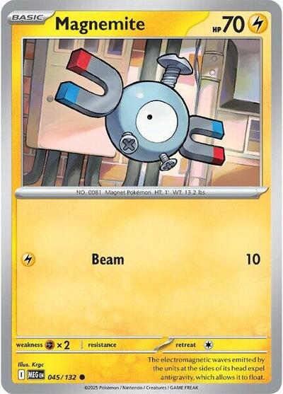 2025 Pokemon: ME01: Mega Evolution (MEG) - Magnemite (#045/132, Common)