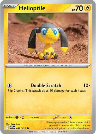 Helioptile - 052/132 ME01: Mega Evolution (MEG) - (#052/132) Reverse Holofoil Near Mint
