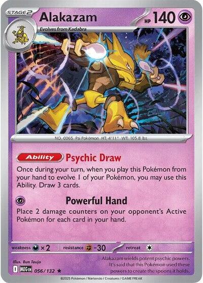 2025 Pokemon: ME01: Mega Evolution (MEG) - Alakazam (#056/132, Rare)