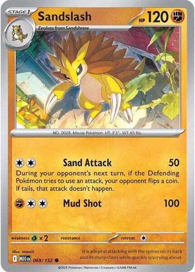 Sandslash ME01: Mega Evolution (MEG) - (#069/132) Reverse Holofoil Near Mint