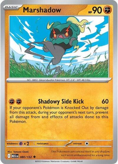 2025 Pokemon: ME01: Mega Evolution (MEG) - Marshadow - 080/132 (#080/132, Uncommon)