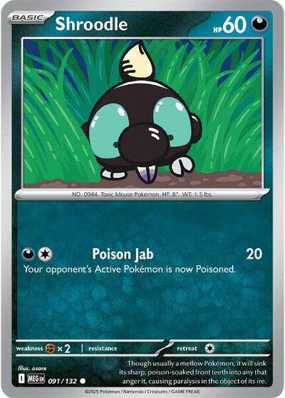 Shroodle - 091/132 ME01: Mega Evolution (MEG) - (#091/132) Near Mint