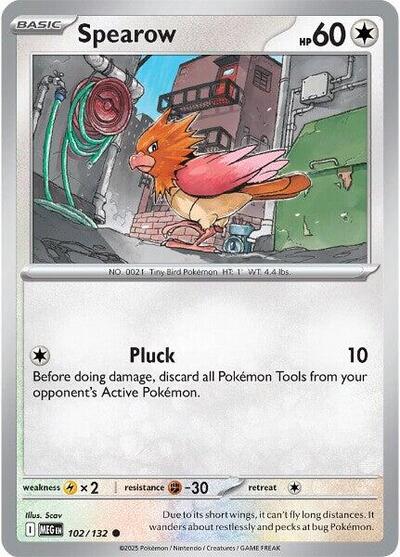 2025 Pokemon: ME01: Mega Evolution (MEG) - Spearow - 102/132 (#102/132, Common)