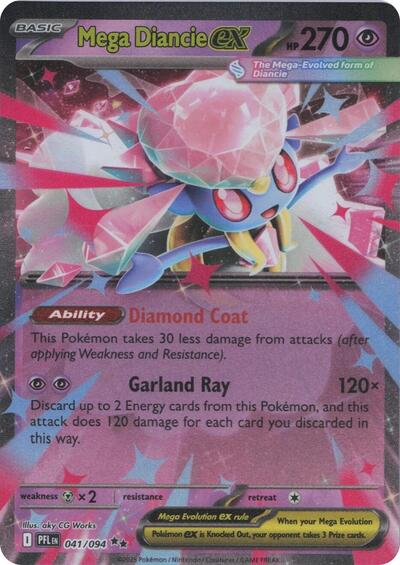 Mega Diancie ex ME02: Phantasmal Flames (PFL) - (#041/094) Holofoil Near Mint