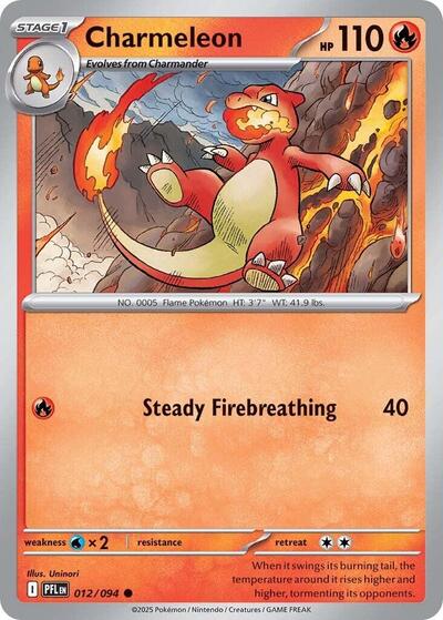 2025 Pokemon: ME02: Phantasmal Flames (PFL) - Charmeleon (#012/094, Common)