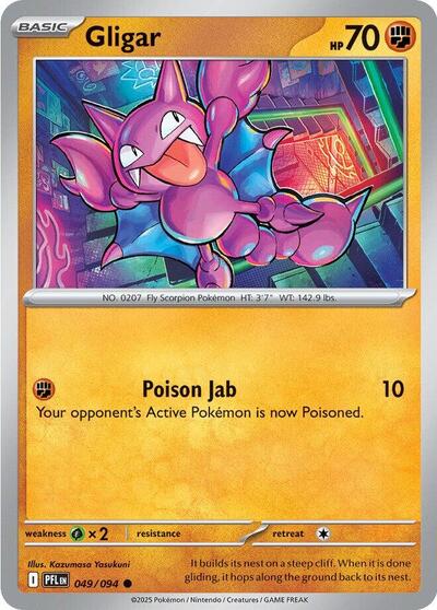 2025 Pokemon: ME02: Phantasmal Flames (PFL) - Gligar (#049/094, Common)