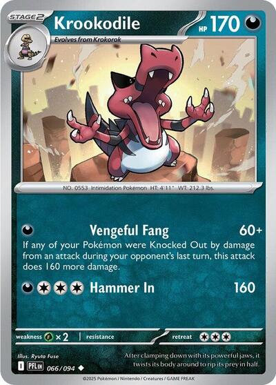 2025 Pokemon: ME02: Phantasmal Flames (PFL) - Krookodile (#066/094, Uncommon)