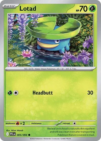 2025 Pokemon: ME02: Phantasmal Flames (PFL) - Lotad (#005/094, Common)