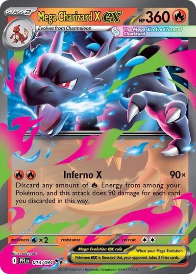 Mega Charizard X ex - 013/094 ME02: Phantasmal Flames (PFL) - (#013/094) Holofoil Near Mint