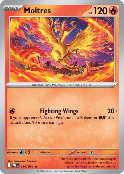 2025 Pokemon: ME02: Phantasmal Flames (PFL) - Moltres (#014/094, Rare)