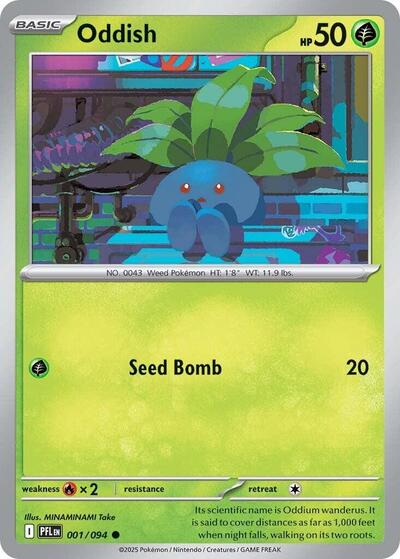 2025 Pokemon: ME02: Phantasmal Flames (PFL) - Oddish (#001/094, Common)