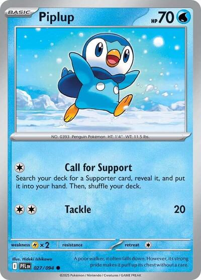 Piplup - 027/094 ME02: Phantasmal Flames (PFL) - (#027/094) Near Mint