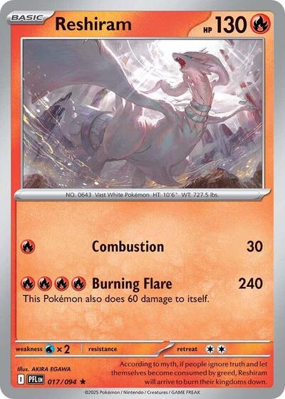 Reshiram ME02: Phantasmal Flames (PFL) - (#017/094) Holofoil Near Mint
