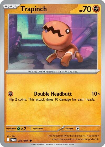 2025 Pokemon: ME02: Phantasmal Flames (PFL) - Trapinch (#051/094, Common)