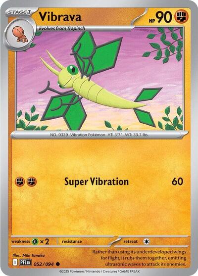 2025 Pokemon: ME02: Phantasmal Flames (PFL) - Vibrava (#052/094, Common)