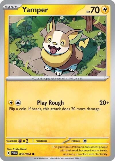 2025 Pokemon: ME02: Phantasmal Flames (PFL) - Yamper - 030/094 (#030/094, Common)