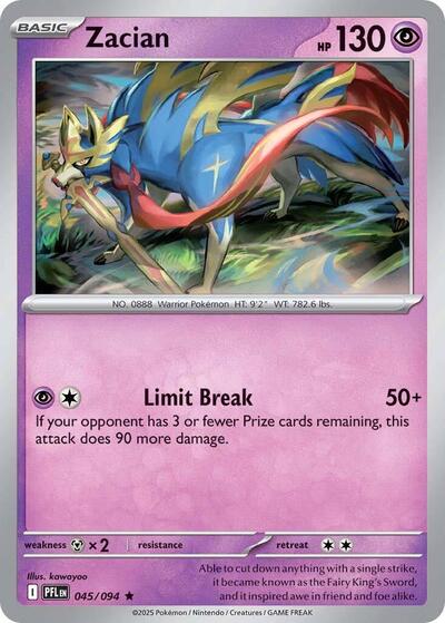 Zacian - 045/094 ME02: Phantasmal Flames (PFL) - (#045/094) Holofoil Near Mint