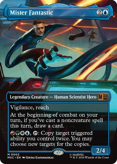 Mister Fantastic Borderless Commander: Marvel Super Heroes (MSC) - (#2) Foil Near Mint