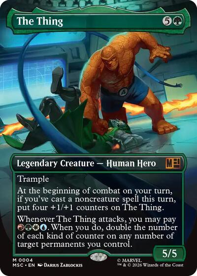 The Thing Borderless Commander: Marvel Super Heroes (MSC) - (#4) Foil Near Mint