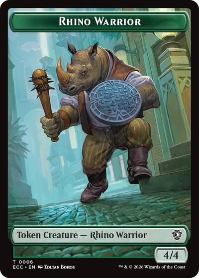 Rhino Warrior Elemental 0009 Double Sided Token Commander: Lorwyn Eclipsed (ECC) - (#6 // 9) Near Mint