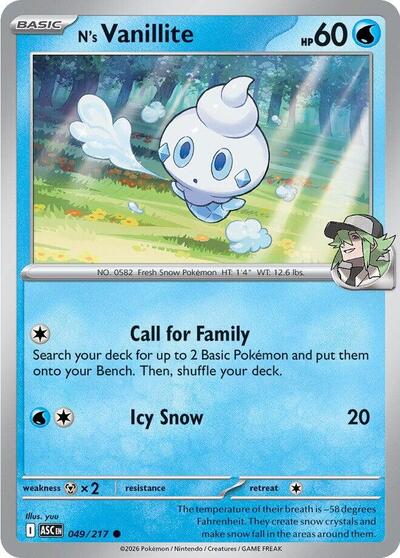 N's Vanillite ME: Ascended Heroes (ASC) - (#049/217) Near Mint