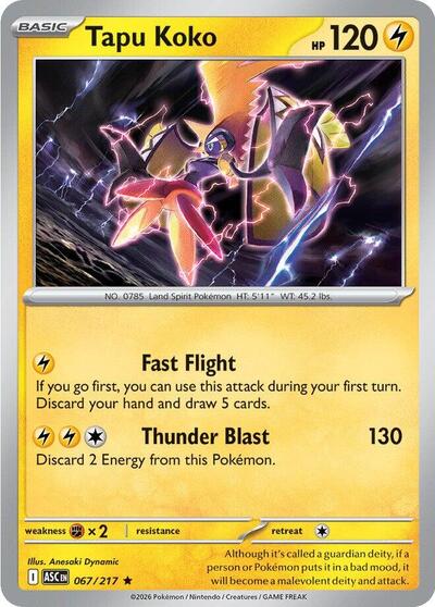 Tapu Koko ME: Ascended Heroes (ASC) - (#067/217) Holofoil Near Mint