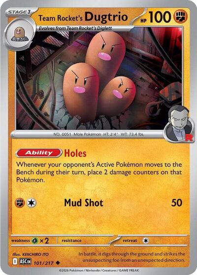 Team Rocket's Dugtrio - 101/217 ME: Ascended Heroes (ASC) - (#101/217) Near Mint