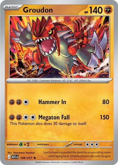 Groudon ME: Ascended Heroes (ASC) - (#108/217) Holofoil Near Mint