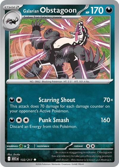Galarian Obstagoon - 132/217 ME: Ascended Heroes (ASC) - (#132/217) Near Mint