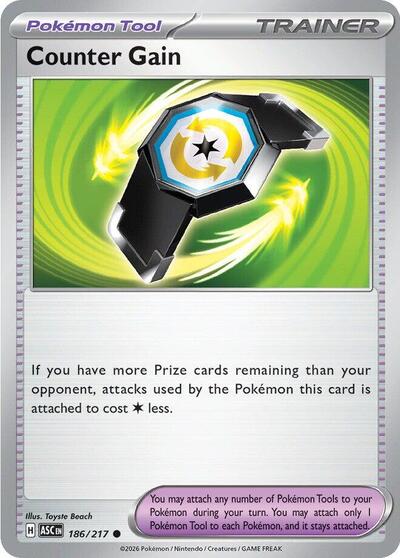 2026 Pokemon: ME: Ascended Heroes (ASC) - Counter Gain - 186/217 (#186/217, Common)