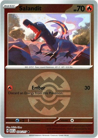 Salandit (Quick Ball) ME: Ascended Heroes (ASC) - (#034/217) Reverse Holofoil Near Mint