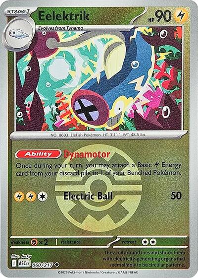 Eelektrik (Quick Ball) ME: Ascended Heroes (ASC) - (#060/217) Reverse Holofoil Near Mint