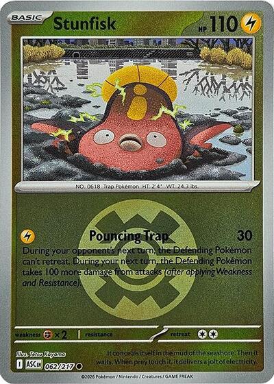 Stunfisk (Quick Ball) ME: Ascended Heroes (ASC) - (#062/217) Reverse Holofoil Near Mint