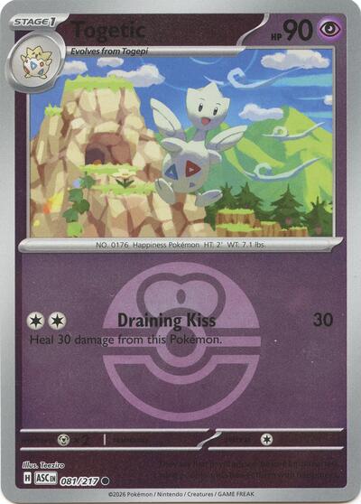 Togetic (Love Ball) ME: Ascended Heroes (ASC) - (#081/217) Reverse Holofoil Near Mint