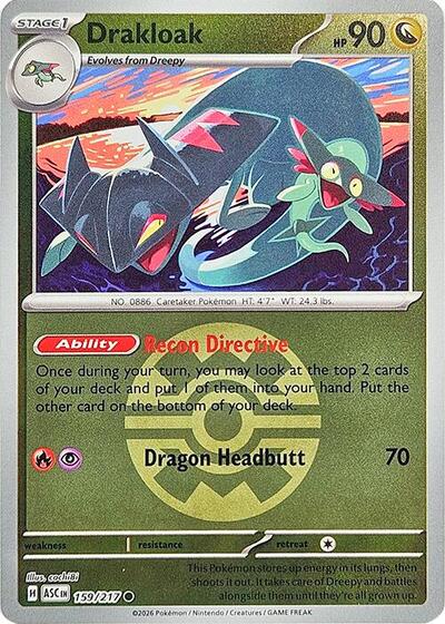 Drakloak - 159/217 (Quick Ball) ME: Ascended Heroes (ASC) - (#159/217) Reverse Holofoil Near Mint