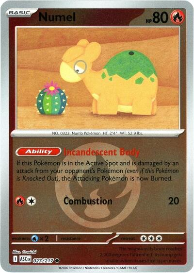 Numel - 027/217 (Energy Symbol Pattern) ME: Ascended Heroes (ASC) - (#027/217) Reverse Holofoil Near Mint