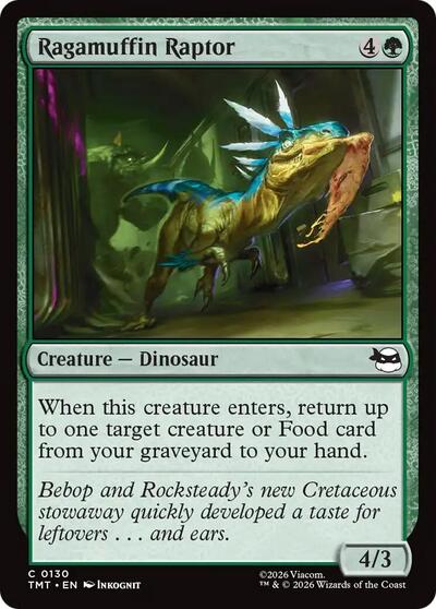 2026 Magic: The Gathering: Teenage Mutant Ninja Turtles (TMT) - Ragamuffin Raptor (#130, Common)