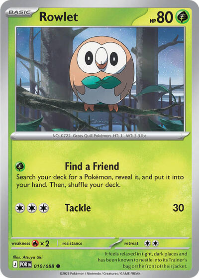 Rowlet 010 088 ME03: Perfect Order (POR) - (#010/088) Near Mint