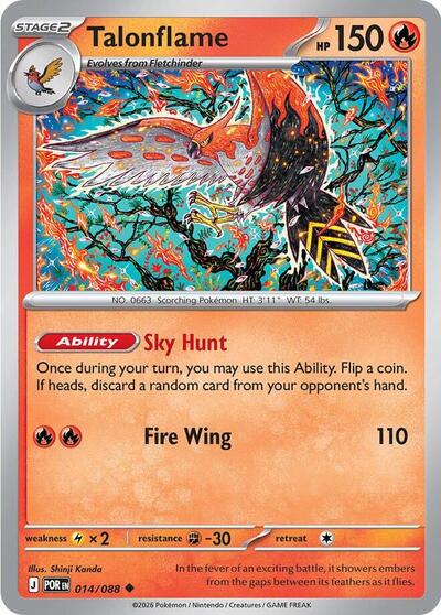 Talonflame 014 088 ME03: Perfect Order (POR) - (#014/088) Near Mint