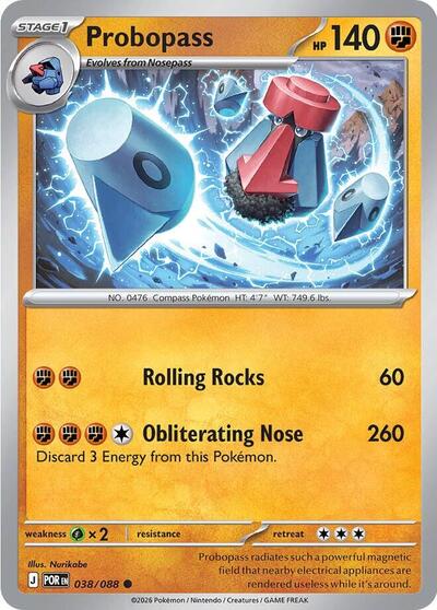2026 Pokemon: ME03: Perfect Order (POR) - Probopass 038 088 (#038/088, Common)