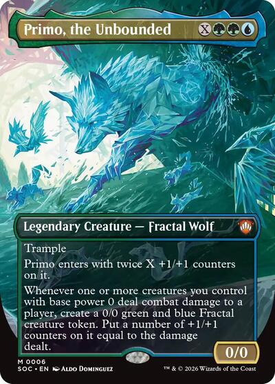 Primo the Unbounded Borderless Commander: Secrets of Strixhaven (SOC) - (#6) Foil Near Mint